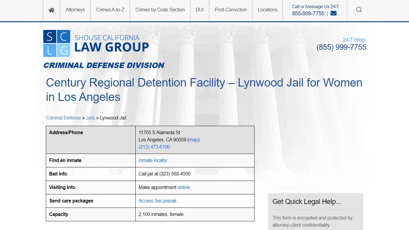Century Regional Detention Facility – Lynwood Jail for Women in Los ...